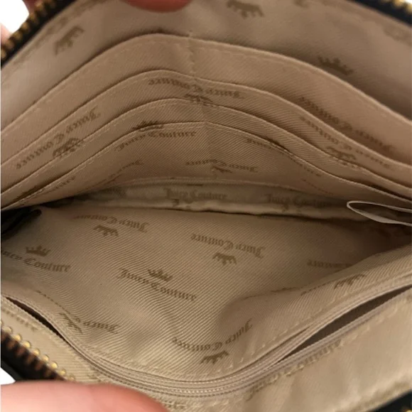 JUICY COUTURE BLACK/MULTI FIELD FLORAL WALLET/WRISTLET/FAUX LOCK NWOT - Picture 3 of 9